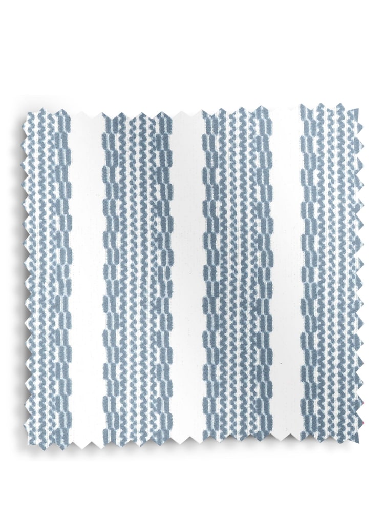 Patterned Emmett Stripe China Blue Grand Country Tall Upholstered Headboard - Image 5 of 5 Patterned Emmett Stripe China Blue Grand Country Tall Upholstered Headboard - Image 5 of 5