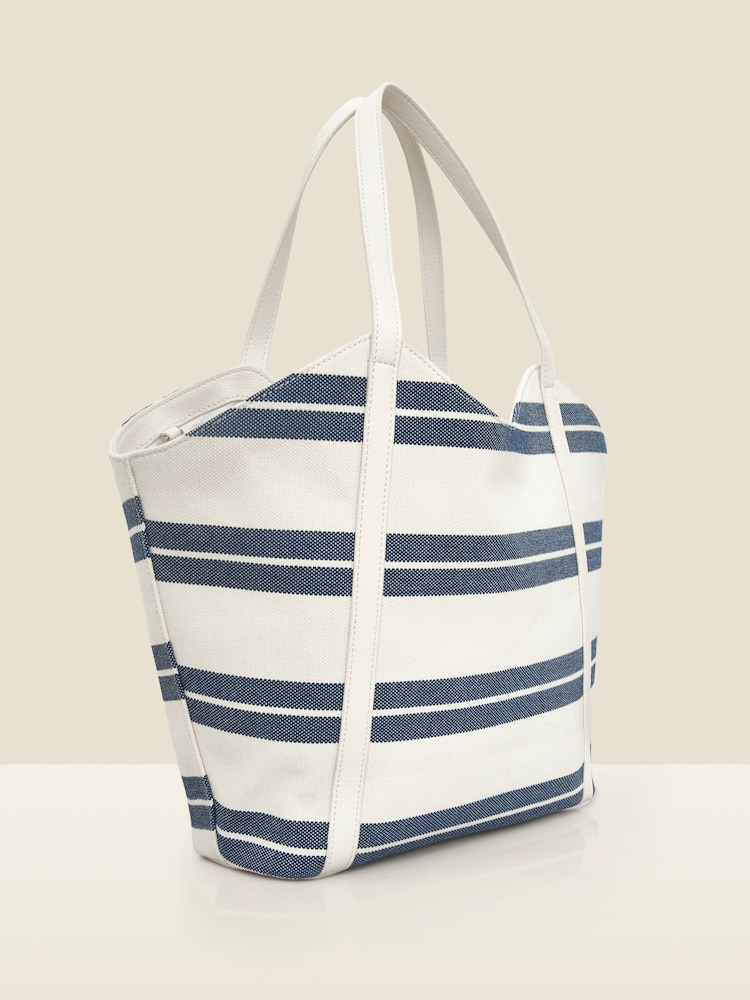Sosandar Blue Stripe Large Beach Bag - Image 2 of 5