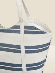 Sosandar Blue Stripe Large Beach Bag - Image 3 of 5