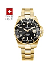 Jacques Du Manoir Gold Tone Gents Swiss Made Inspiration Bracelet Watch - Image 1 of 4