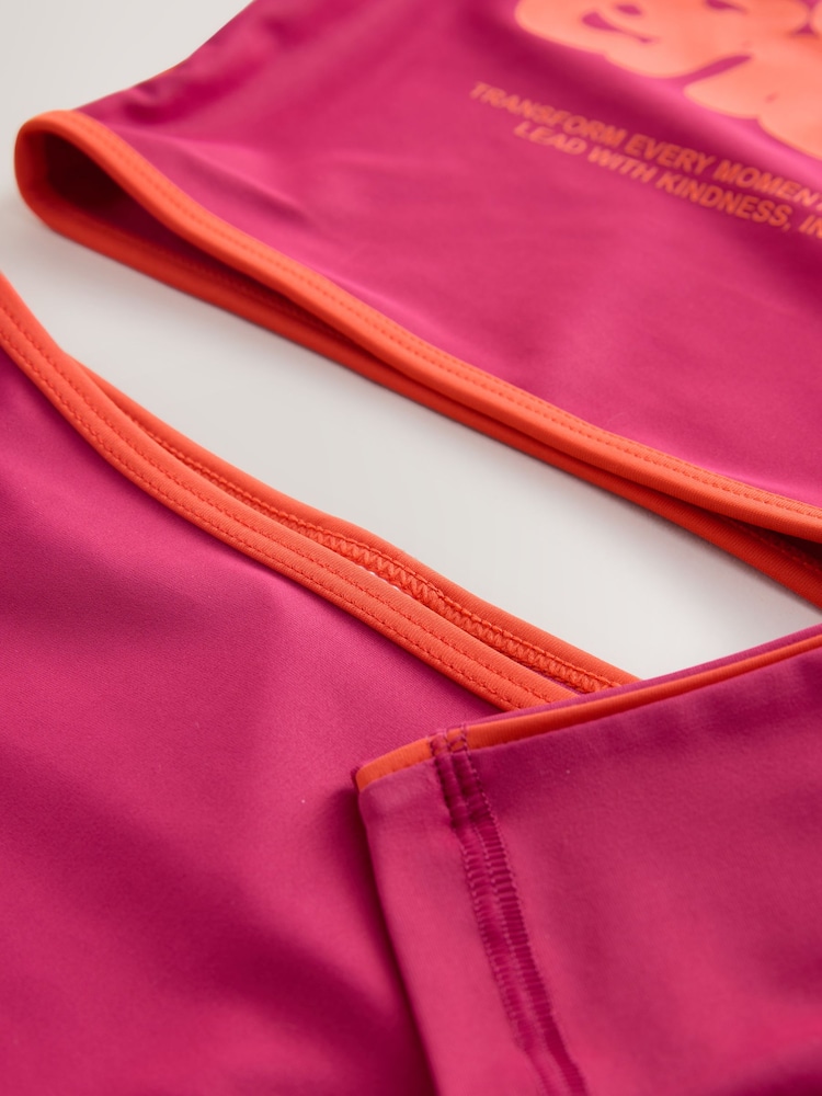 Red/Orange Slogan Long Sleeve Bikini (3-16yrs) - Image 4 of 4 Red/Orange Slogan Long Sleeve Bikini (3-16yrs) - Image 4 of 4