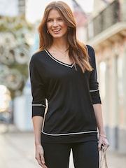 Sosandar Contrast Trim Luxe Top - Imagen 2 de 5