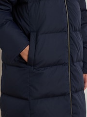 Lauren Ralph Lauren Dark Navy Curve Crest Patch Hooded Quilted Down Coat - Image 5 of 6