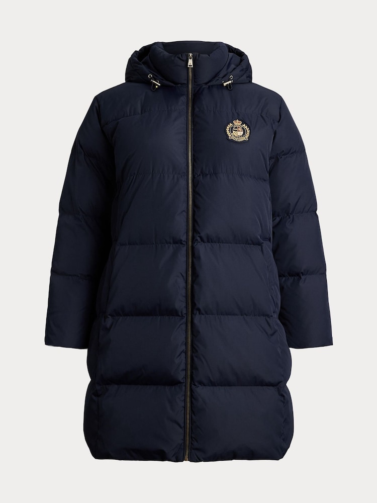 Lauren Ralph Lauren Dark Navy Curve Crest Patch Hooded Quilted Down Coat - Image 6 of 6 Lauren Ralph Lauren Dark Navy Curve Crest Patch Hooded Quilted Down Coat - Image 6 of 6