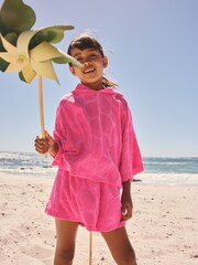 Pink Shell Towelling Hoodie And Shorts Set (12mths-16yrs) - Image 1 of 9