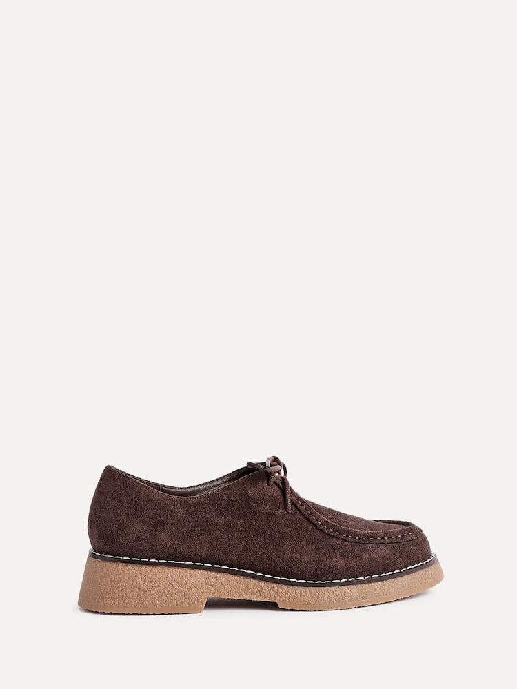 Linzi Brown Perth Laced Chunky Loafers - Image 2 of 5 Linzi Brown Perth Laced Chunky Loafers - Image 2 of 5