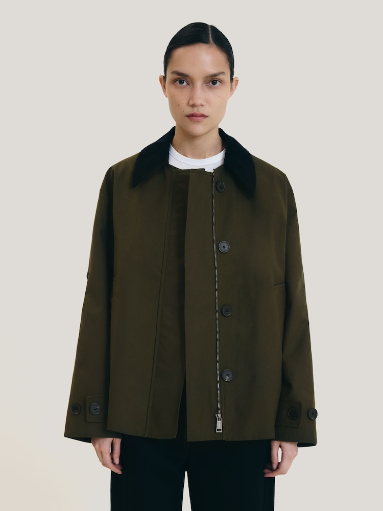 Jigsaw Khaki green Compact 100% Cotton Jacket - Image 1 of 4