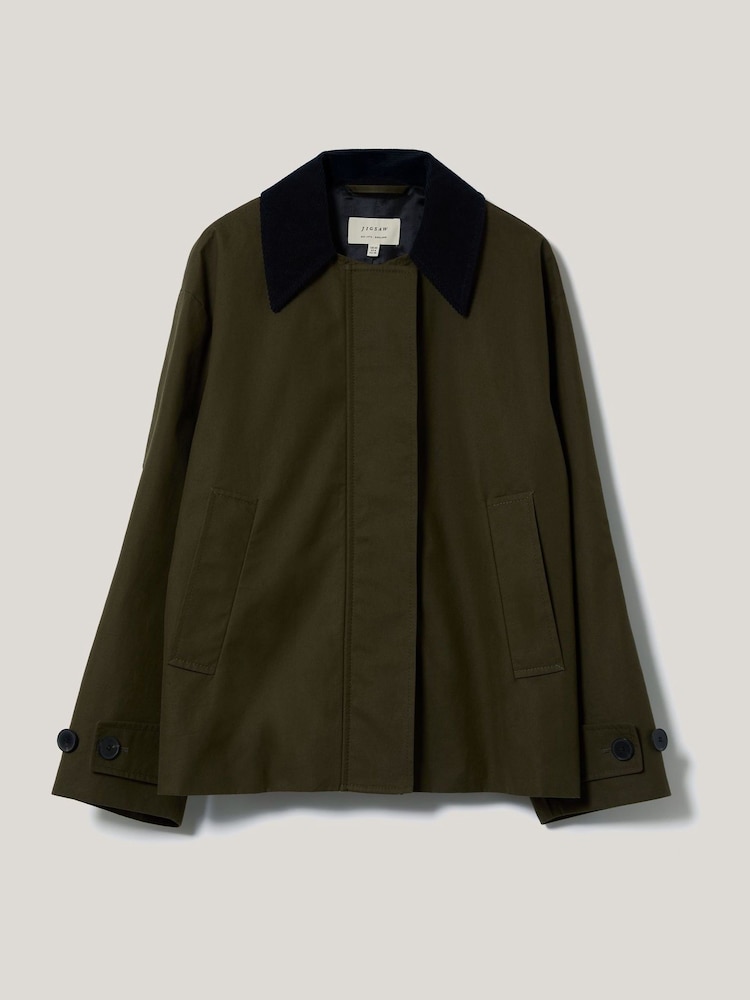 Jigsaw Khaki green Compact 100% Cotton Jacket - Image 4 of 4