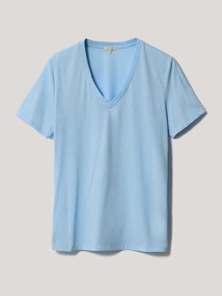 Jigsaw Blue V-Neck T-Shirt - Image 5 of 5