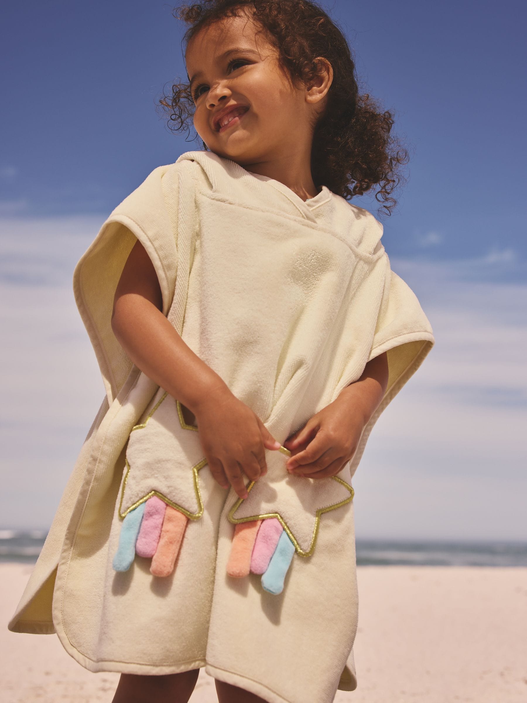 Buy Ecru White Unicorn Towelling Poncho (9mths-10yrs) from Next USA