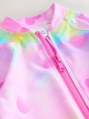 Göy qurşağı Ombre Ürəkləri - Günəşdən qoruyan çimərlik paltarı (3ay-10il) - 8şəkildən 8 şəkil