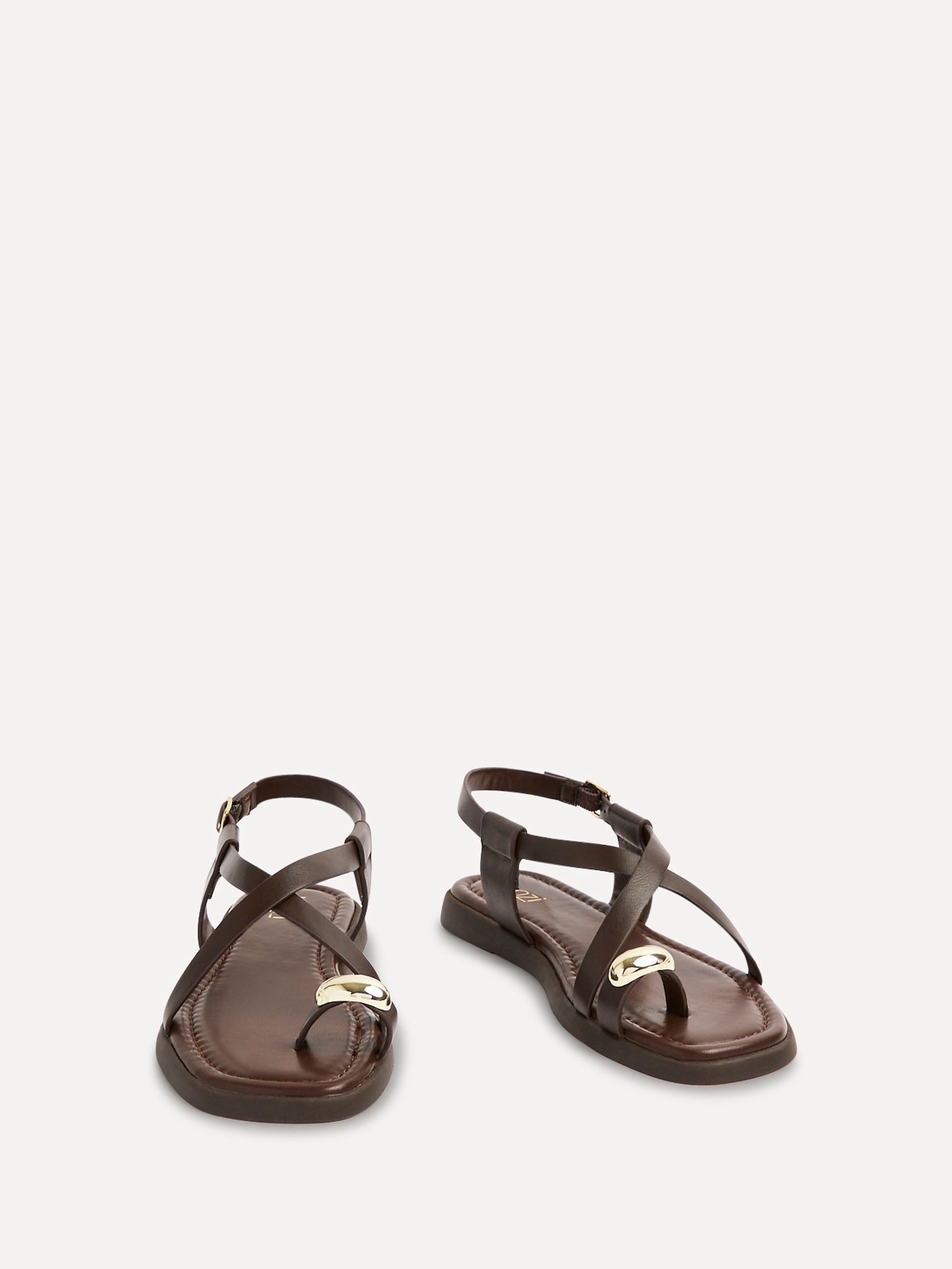 Buy Linzi Brown Salma Strappy Flat Sandals With Toe Ring from Next USA