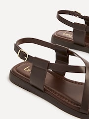 Linzi Brown Salma Strappy Flat Sandals With Toe Ring - Image 5 of 8
