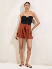 Lipsy Rust Tie Waist Shorts - Image 4 of 4