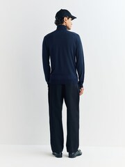 John Smedley Blue Cherwell Roll Neck Merino Wool Jumper - Image 5 of 6