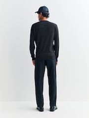 John Smedley Grey Lundy Long Sleeve Merino Wool Crew Neck Jumper - Image 3 of 5