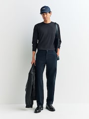 John Smedley Grey Lundy Long Sleeve Merino Wool Crew Neck Jumper - Image 4 of 5