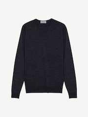 John Smedley Grey Lundy Long Sleeve Merino Wool Crew Neck Jumper - Image 5 of 5