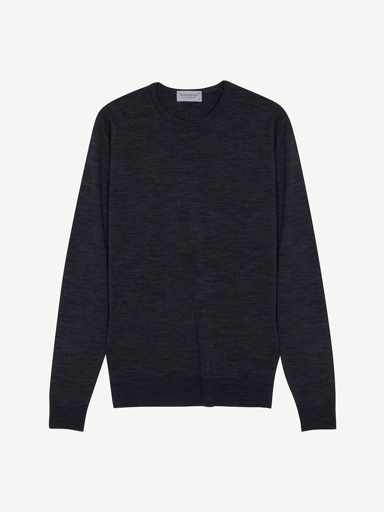 John Smedley Grey Lundy Long Sleeve Merino Wool Crew Neck Jumper - Image 5 of 5