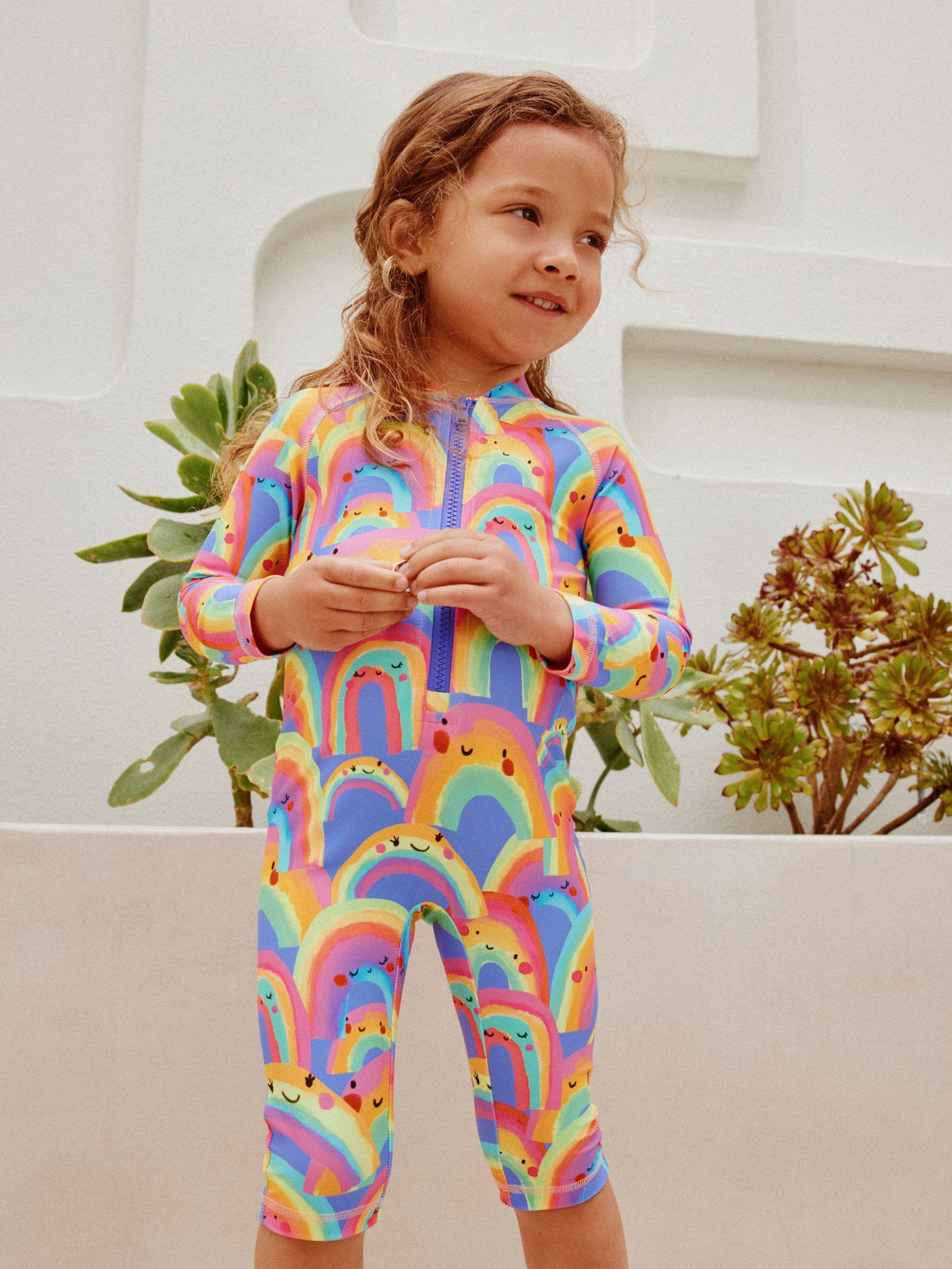 Buy Purple Rainbow Long Leg Sunsafe Swimsuit (3mths-7yrs) from