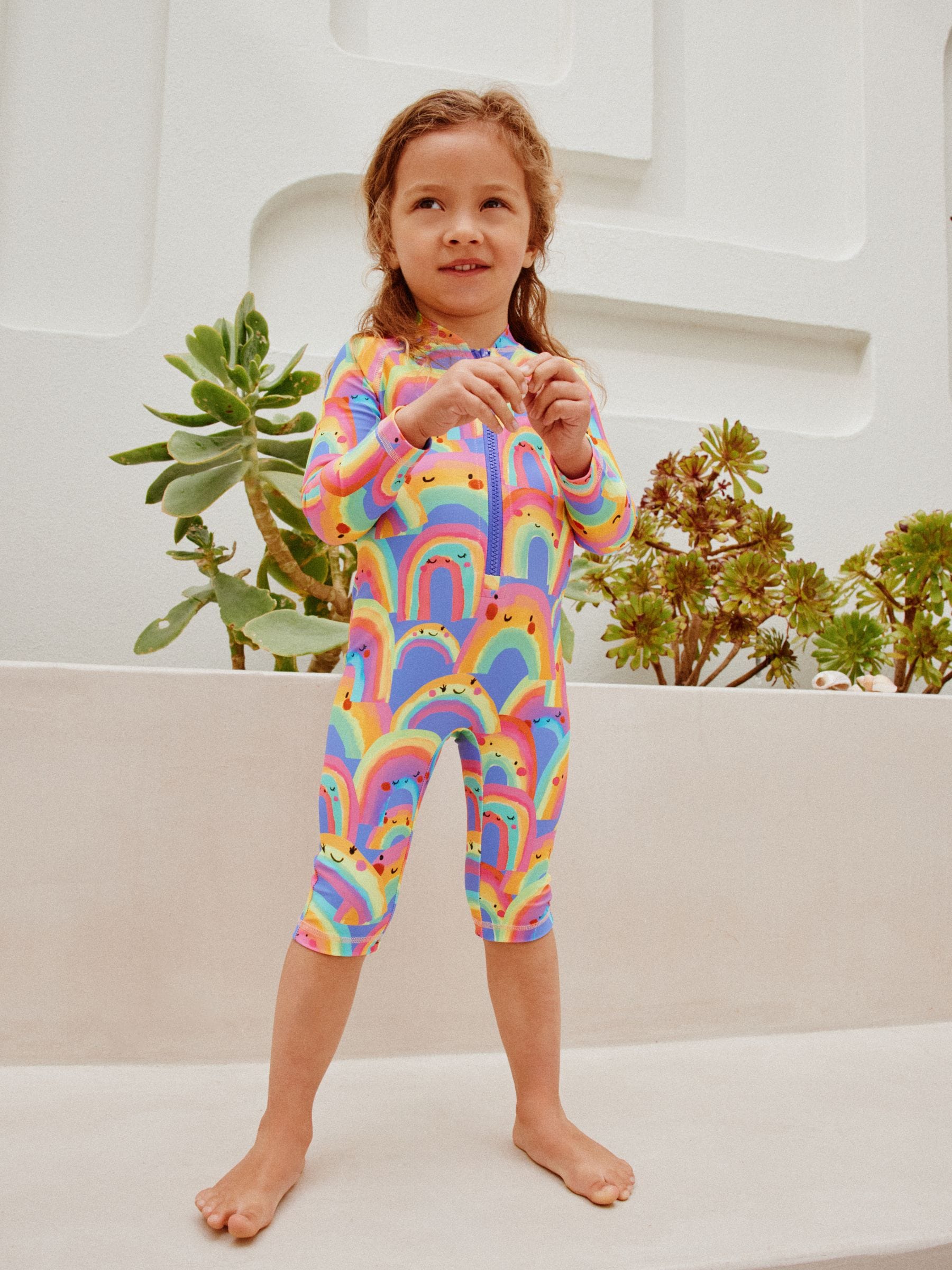 Buy Purple Rainbow Long Leg Sunsafe Swimsuit (3mths-7yrs) from