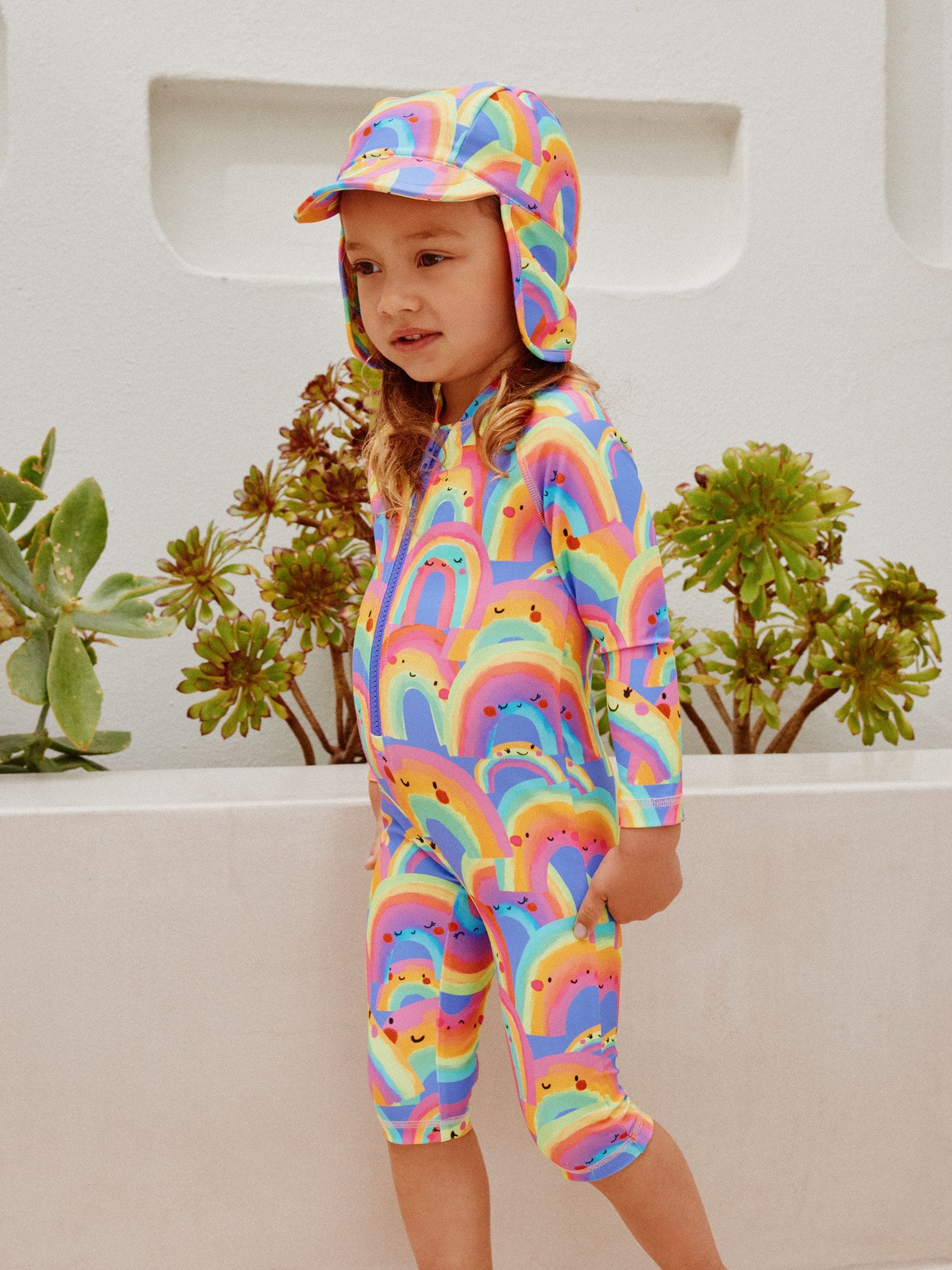Buy Purple Rainbow Long Leg Sunsafe Swimsuit (3mths-7yrs) from