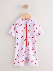 Pink Cherry Gingham Sunsafe Swimsuit (3mths-10yrs) - Image 1 of 4
