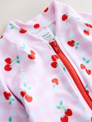 Pink Cherry Gingham Sunsafe Swimsuit (3mths-10yrs) - Image 4 of 4