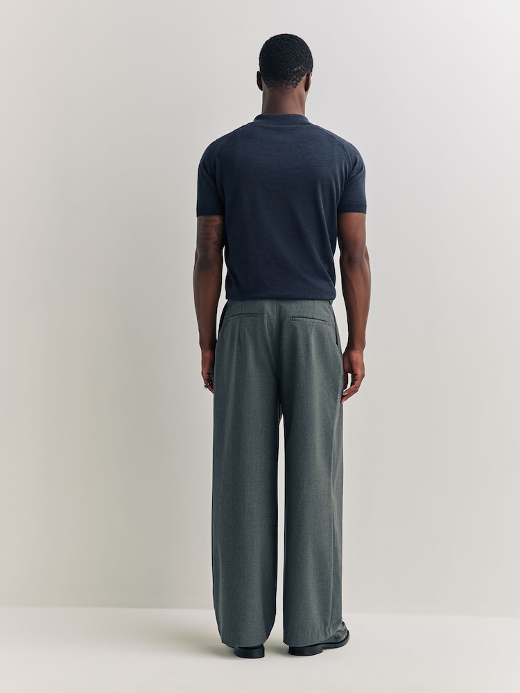 Blau - John Smedley Payton Short Sleeve Merino Wool Polo Shirt - Bild 2 von 6