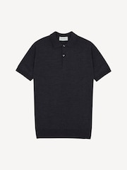 Blau - John Smedley Payton Short Sleeve Merino Wool Polo Shirt - Bild 6 von 6