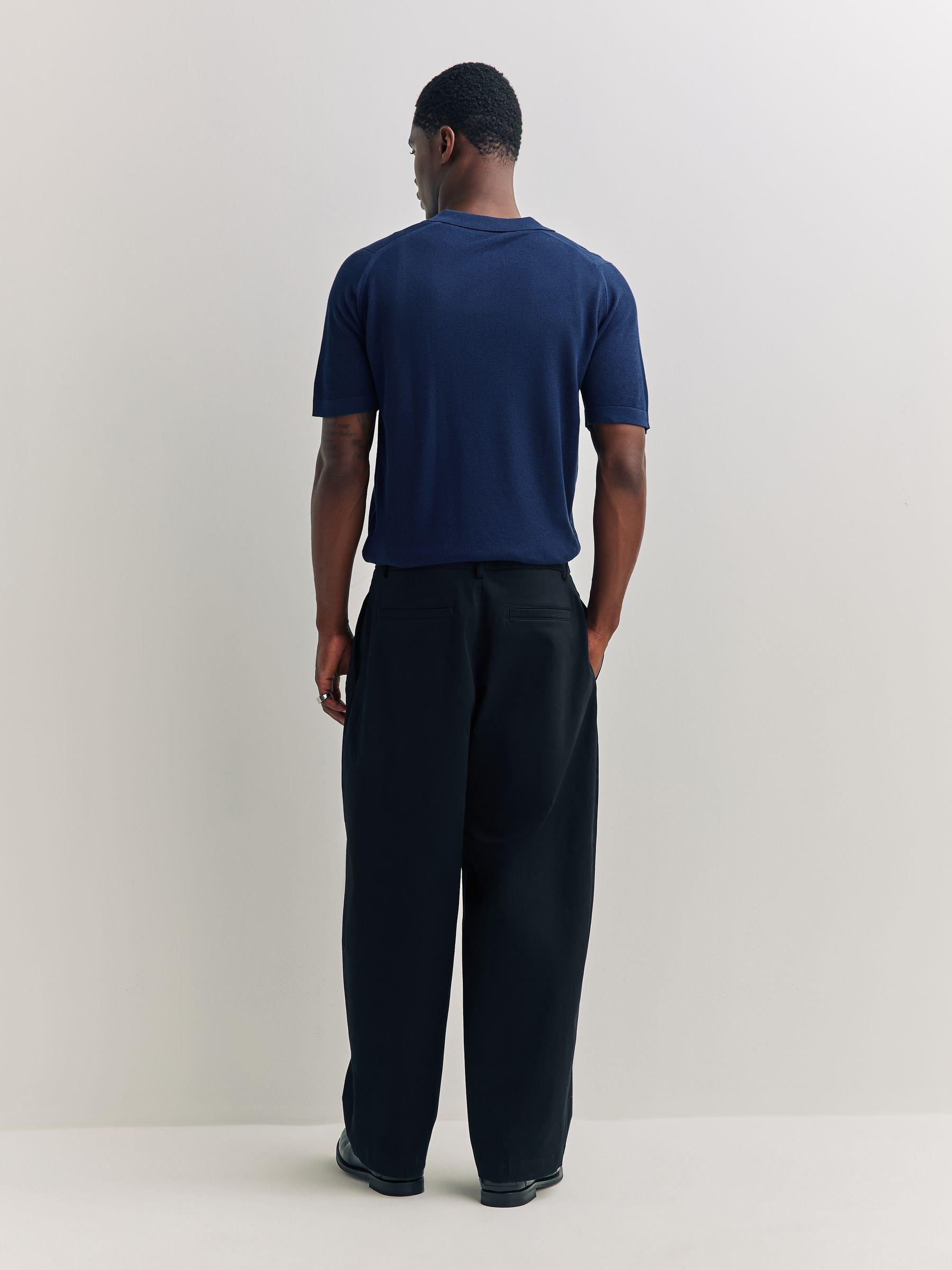 Buy John Smedley Blue Sandbanks Zip Short Sleeve Cotton Knit Polo