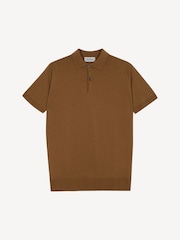 Braun - John Smedley Payton Short Sleeve Merino Wool Polo Shirt - Bild 2 von 2
