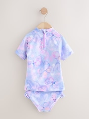 Lilac Purple Butterfly Foil Short Sleeved Sunsafe Swim Set (3mths-10yrs) - Image 2 of 4