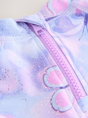 Lilac Purple Butterfly Foil Short Sleeved Sunsafe Swim Set (3mths-10yrs) - Image 3 of 4