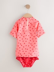 Burgundy Red Cherry Short Sleeved Sunsafe Swim Set (3mths-10yrs) - Image 2 of 4