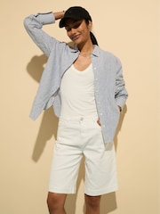 Baukjen Winfrey Stretch White Denim Shorts - Image 1 of 5