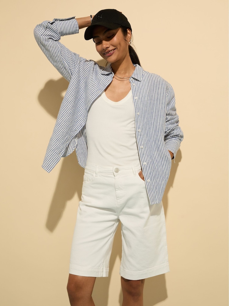 Baukjen Winfrey Stretch White Denim Shorts - Image 1 of 5
