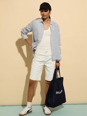 Baukjen Winfrey Stretch White Denim Shorts - Image 3 of 5