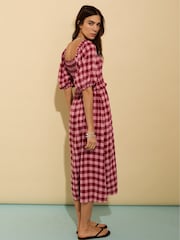 Baukjen Pink Davina Gingham Midi Dress - Image 2 of 3