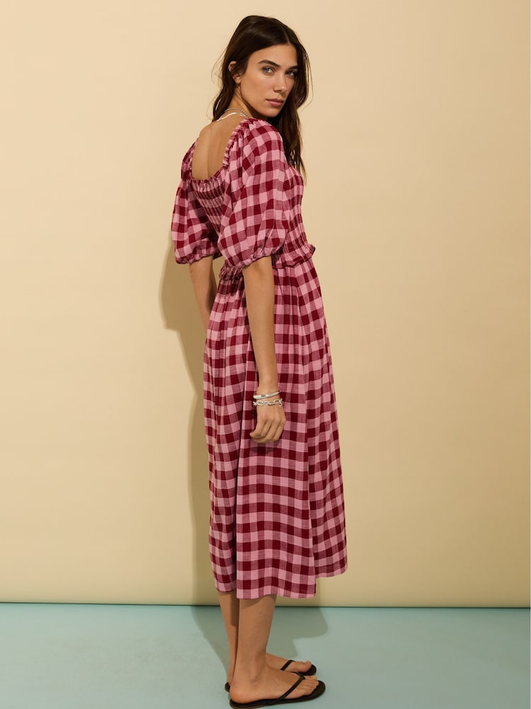 Baukjen Pink Davina Gingham Midi Dress - Image 2 of 3