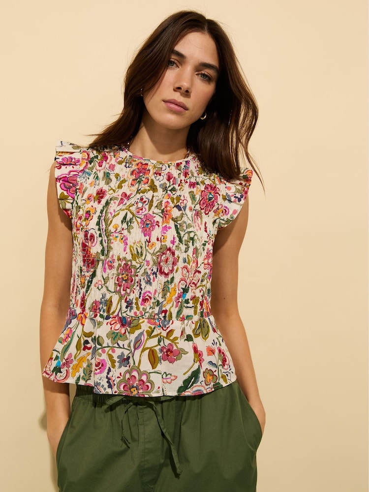 Baukjen Pink Mariah 100% Cotton Smocked Blouse - Image 4 of 4