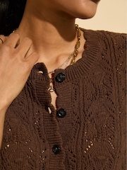 Baukjen Celestia  Ecotec Crochet Brown Cardigan - Image 2 of 5