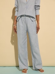 Baukjen Blue Doretta 100% Linen Trousers - Imagen 3 de 5