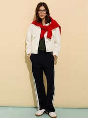 Baukjen Nova 100% Organic Cotton Collarless Denim White Jacket - Image 2 of 5