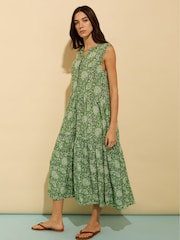Baukjen Green Annmarie Sleeveless Printed Dress - Image 1 of 1