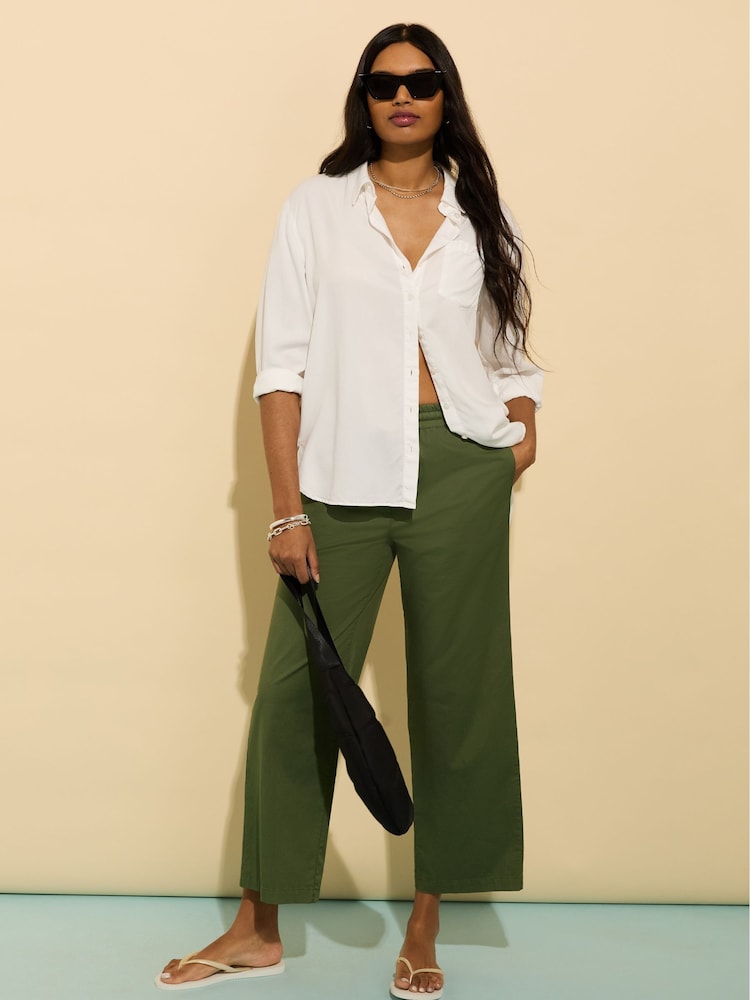Baukjen Green Breanna Straight Crop Pull On Trousers - Image 1 of 5