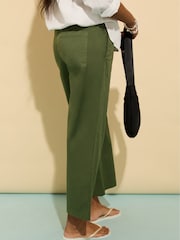 Baukjen Green Breanna Straight Crop Pull On Trousers - Image 4 of 5