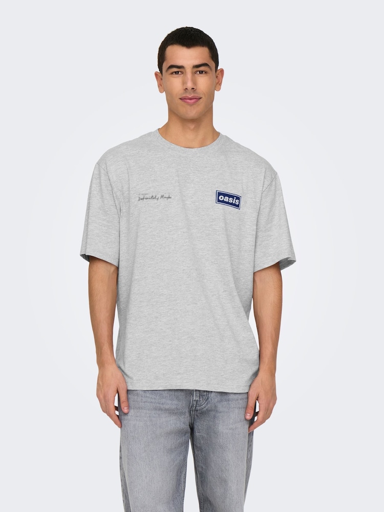 Only & Sons Relaxed Fit Oasis Band 100% Cotton T-Shirt - Bild 1 von 1