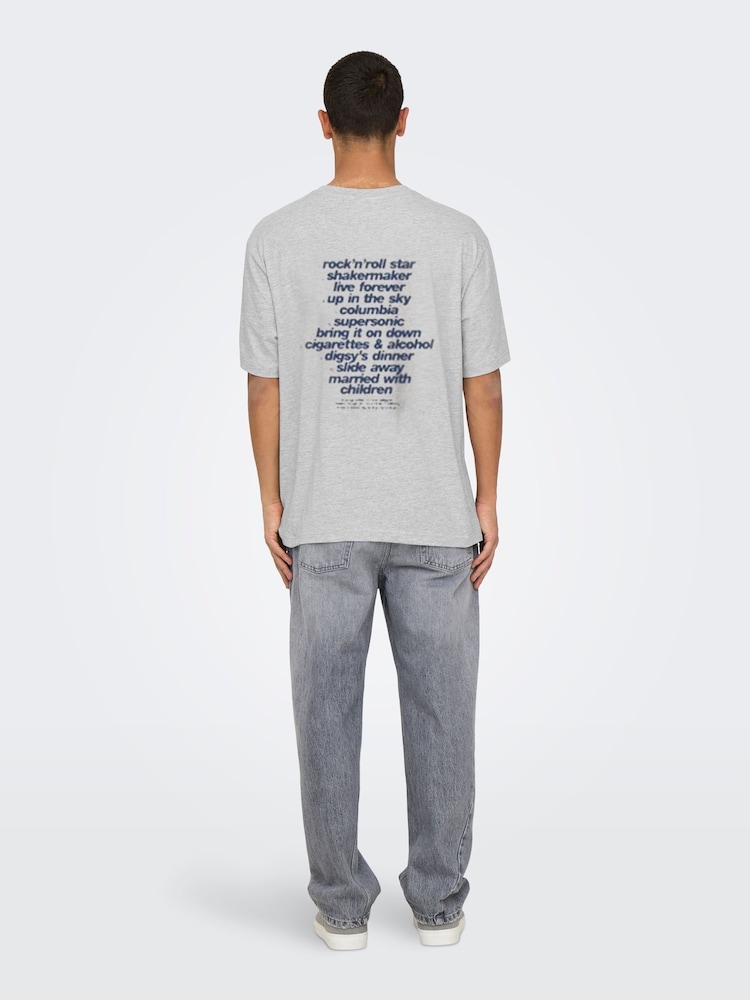 Only & Sons Relaxed Fit Oasis Band 100% Cotton T-Shirt - Bild 2 von 3