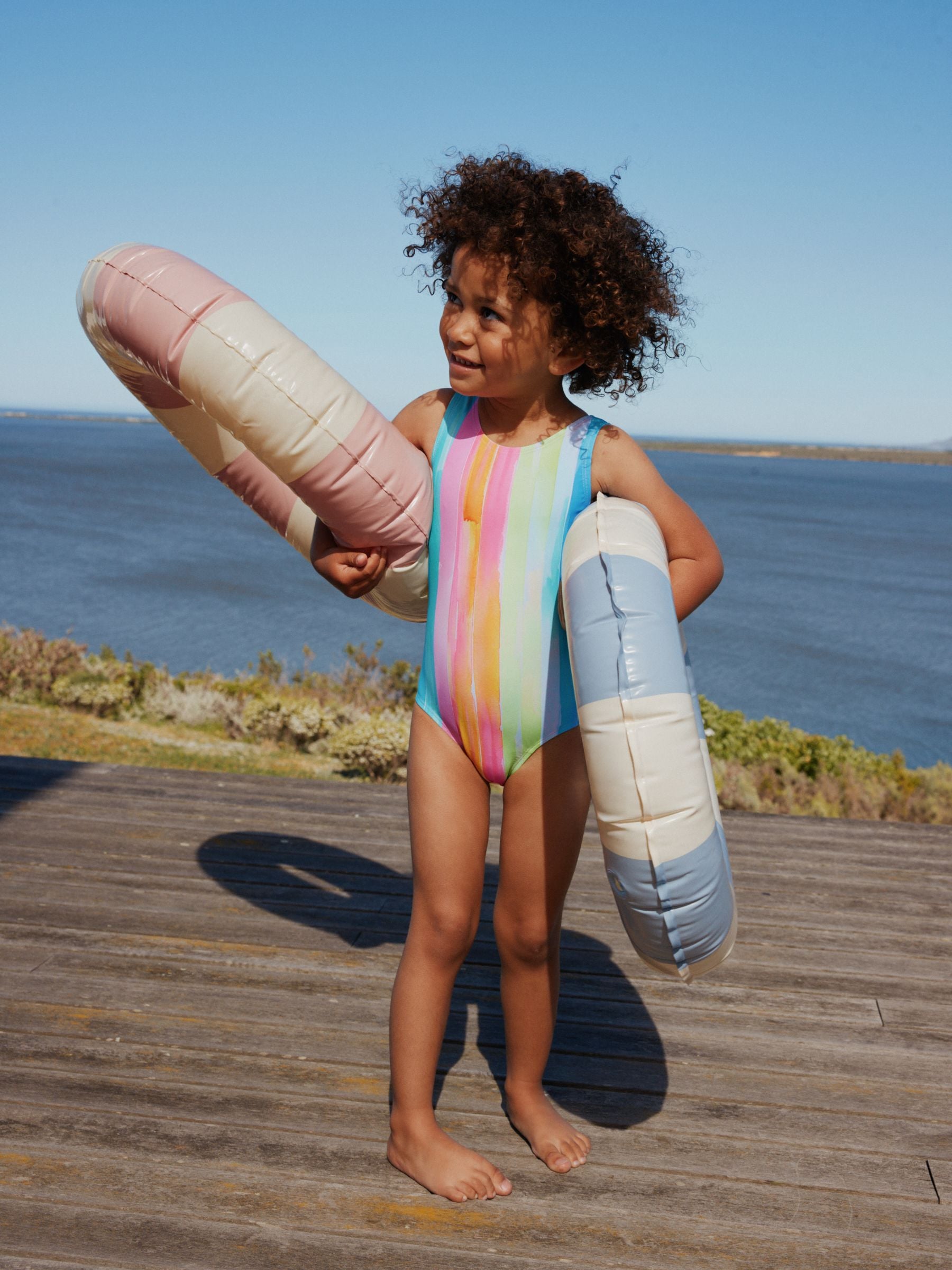 Buy Rainbow Stripe Swimsuit (3mths-10yrs) from Next Romania